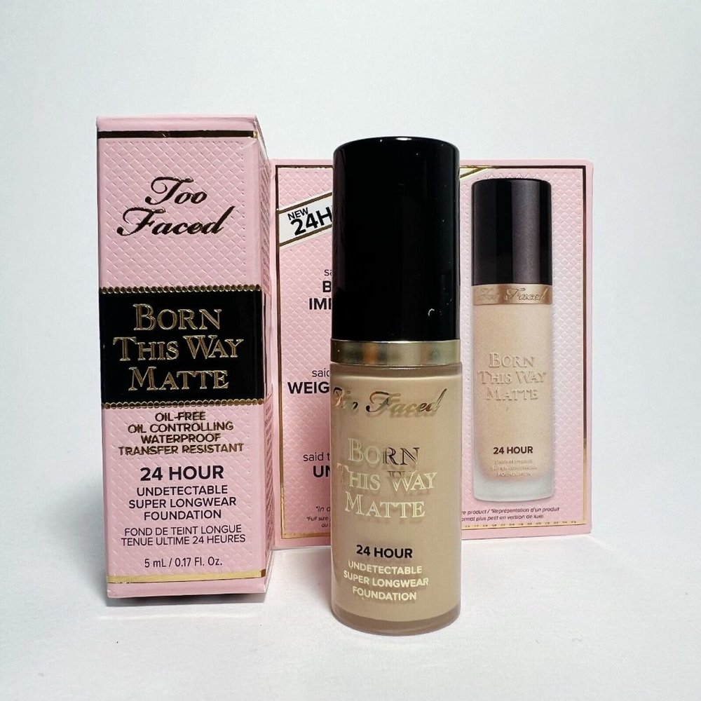 Too Faced Born This Way 24HR Undetectable Foundation SNOW TRAVEL SIZE .17 oz NIB